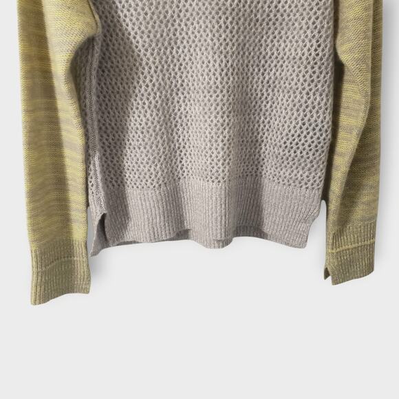 Raquel Allegra Lilith Cashmere Sweater in Concrete Contrast Open Knit Sz 1(US-M) - Picture 3 of 14